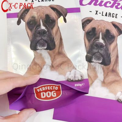 주문 250g 맞춤 인쇄 애완 동물 식품 포장 가방 공장 도매 가격 재활용 가능한 8면 밀폐 개 식품 포장 가방 online manufacture
