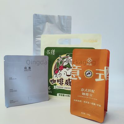 유연한 8 측면 봉인 서지 포지 가방 평면 정면 하단 열 봉인 재 봉인 가능한 OEM