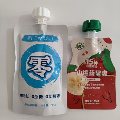 스푸트 스탠드업 팩 유스 우유 차 소아 우유 에너지 음료 와인 칵테일 우유 액체 과일 퓨리 케첩 소스 흡입 스푸트 팩
