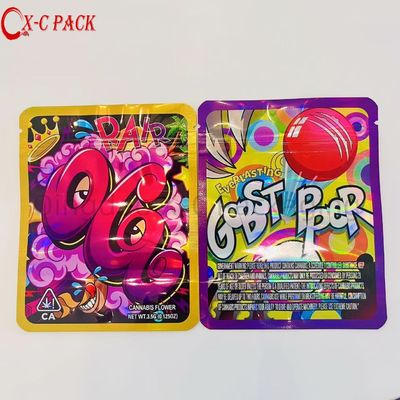 3.5g 7g 14g 28g 맞춤 냄새 방지 프린트 박스 칼리 패키지 쿠키 패키지 고무 1 온스 마일러 가방